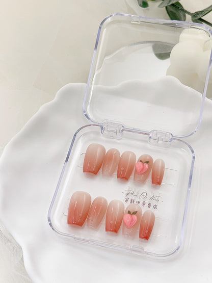 M529 Human Peach Purely Handmade press on nails